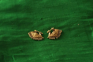 531 - KirtiMukh Gold Earrings Western India - SOLD-WOVENSOULS-Antique-Vintage-Textiles-Art-Decor