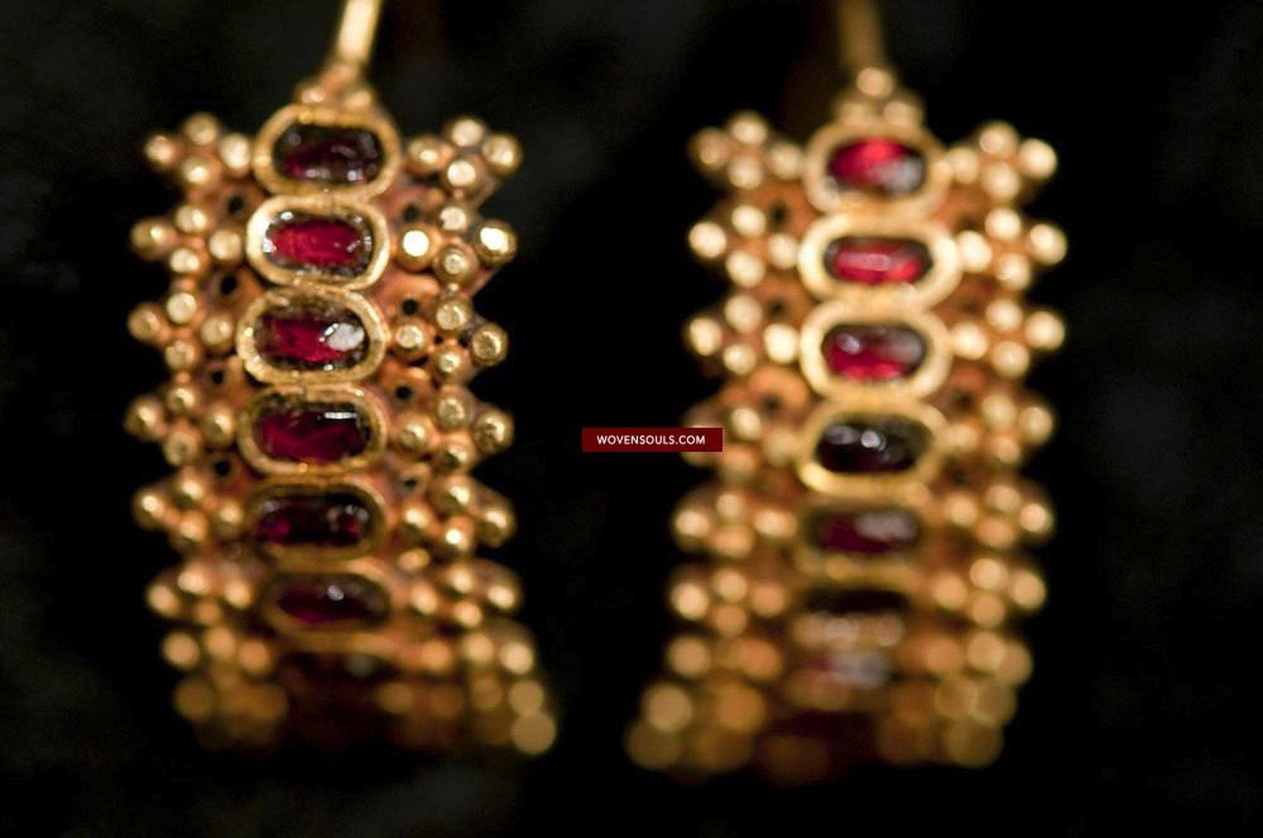 532 Large Gold Earrings Kutch, Gujarat-WOVENSOULS-Antique-Vintage-Textiles-Art-Decor