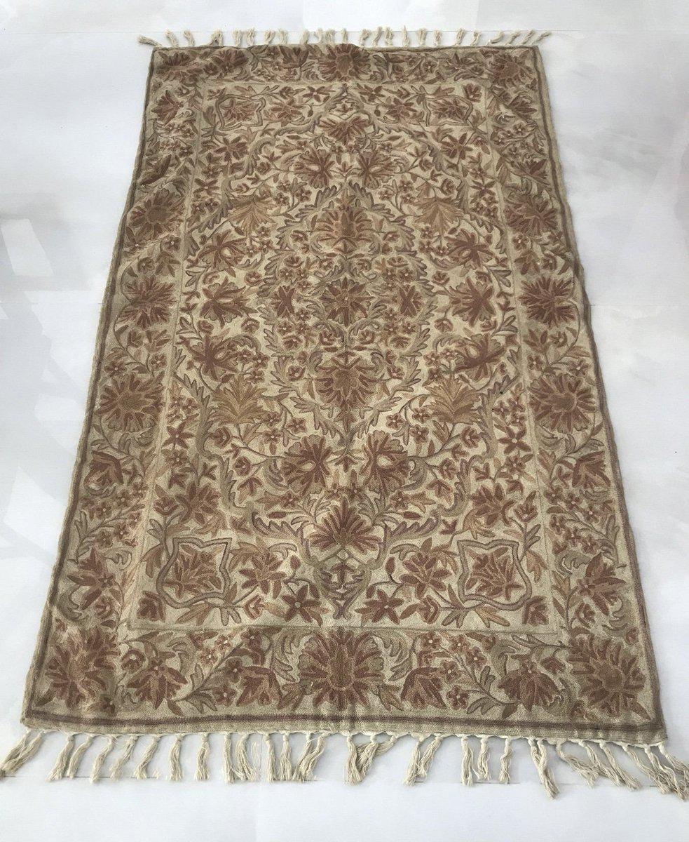 534 SOLD Vintage Kashmir Silk Chain Sttich Textile Art-WOVENSOULS-Antique-Vintage-Textiles-Art-Decor