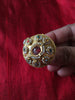 538 Old Gold Navaratna Ring with Compartment-WOVENSOULS-Antique-Vintage-Textiles-Art-Decor