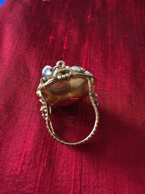 Natural Certified Navratna Ring Nine Gemstone Ring In Copper (Panchdhatu)  Yellow Gold Plating Handmade Ring For Men And Woman (5 US)|Amazon.com