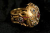 538 Old Gold Navaratna Ring with Compartment-WOVENSOULS-Antique-Vintage-Textiles-Art-Decor