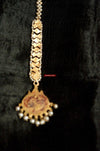 539 Old Gold Maang Teeka Bridal Jewelry - Head Ornament-WOVENSOULS-Antique-Vintage-Textiles-Art-Decor