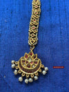 539 Old Gold Maang Teeka Bridal Jewelry - Head Ornament-WOVENSOULS Antique Textiles &amp; Art Gallery