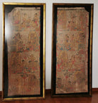 547 PAIR - Rare Fragments of Antique Palindon - Astrological Calendar Painting-WOVENSOULS-Antique-Vintage-Textiles-Art-Decor