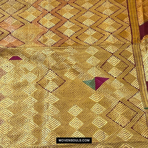 549-B Golden Varida Bagh Phulkari WOVENSOULS Antique Textiles & Art Gallery