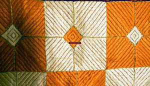 550 Checkerboard Phulkari Bagh-WOVENSOULS-Antique-Vintage-Textiles-Art-Decor