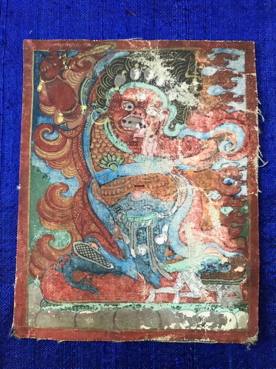 5600 SOLD Antique Miniature Thangka Burhany Zurag Mongolia Buddhist Art-WOVENSOULS-Antique-Vintage-Textiles-Art-Decor