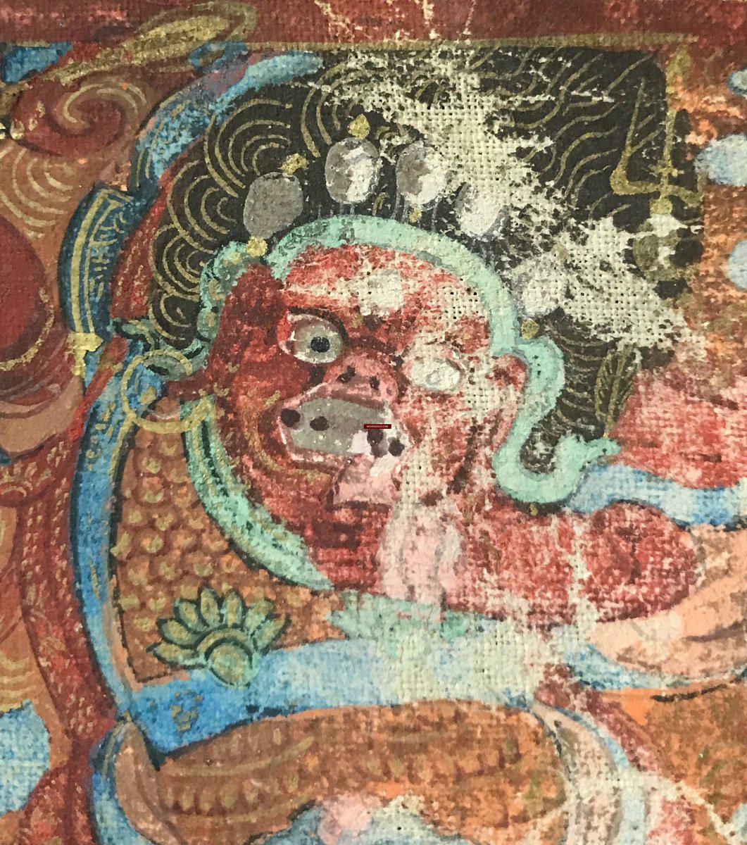 5600 SOLD Antique Miniature Thangka Burhany Zurag Mongolia Buddhist Art-WOVENSOULS-Antique-Vintage-Textiles-Art-Decor