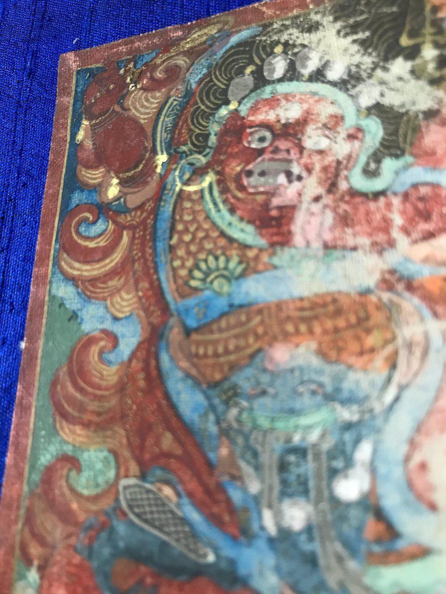 5600 SOLD Antique Miniature Thangka Burhany Zurag Mongolia Buddhist Art-WOVENSOULS-Antique-Vintage-Textiles-Art-Decor