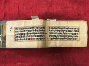 565 SOLD Indian Sanskrit Manuscript - Bhagvat Gita with Miniature Paintings-WOVENSOULS-Antique-Vintage-Textiles-Art-Decor