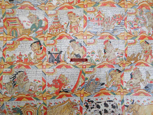 569 Vintage Balinese Kamasan Painting Star Calendar-WOVENSOULS-Antique-Vintage-Textiles-Art-Decor