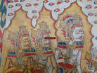 570 Large Antique Balinese Ramayan Painting Folk Art-WOVENSOULS-Antique-Vintage-Textiles-Art-Decor