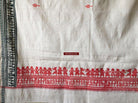 5713 Hand Printed Silk Shawl with Warli Motifs - Recently Made-WOVENSOULS-Antique-Vintage-Textiles-Art-Decor