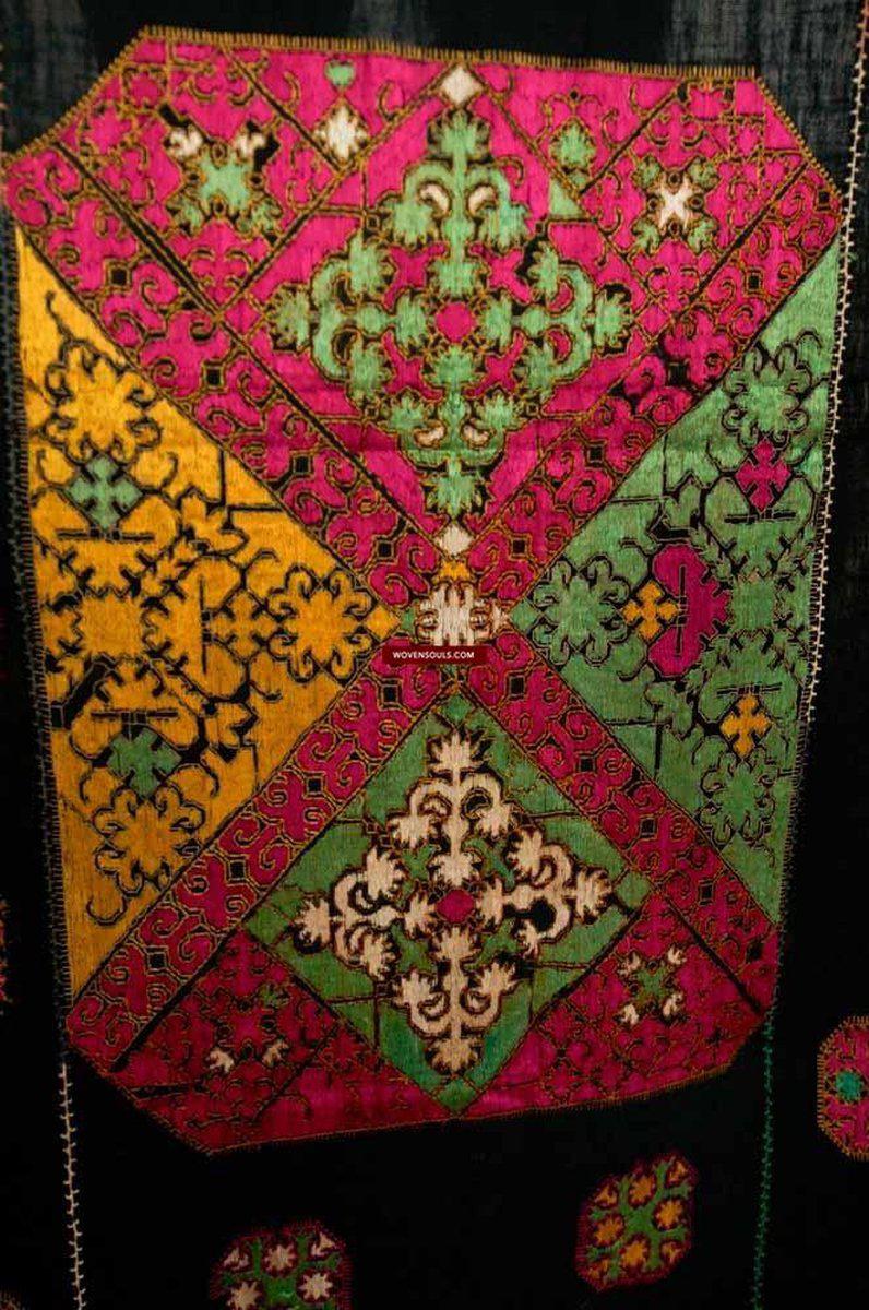 582 SOLD - Outstanding Antique Bridal Swat Valley Embroidery Phulkari Shawl Textile-WOVENSOULS-Antique-Vintage-Textiles-Art-Decor