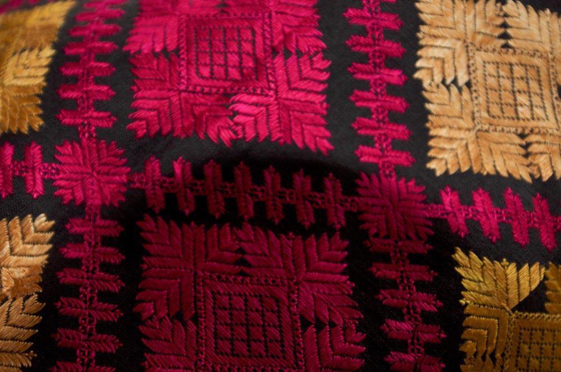 584 Antique Black Swat Valley Shawl Textile-WOVENSOULS-Antique-Vintage-Textiles-Art-Decor