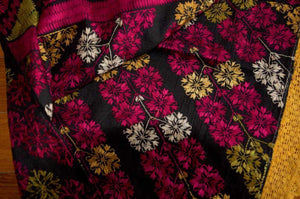 584 Antique Black Swat Valley Shawl Textile-WOVENSOULS-Antique-Vintage-Textiles-Art-Decor