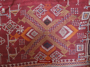 606 Amazing Rajasthan Shekhawati Bishnoi Wedding Shawl Indian textiles Embroidery-WOVENSOULS-Antique-Vintage-Textiles-Art-Decor
