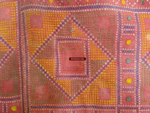 618 Old Bishnoi Shekhawati Wedding Odhana Shawl - Embroidery Bandhini Patterns-WOVENSOULS-Antique-Vintage-Textiles-Art-Decor