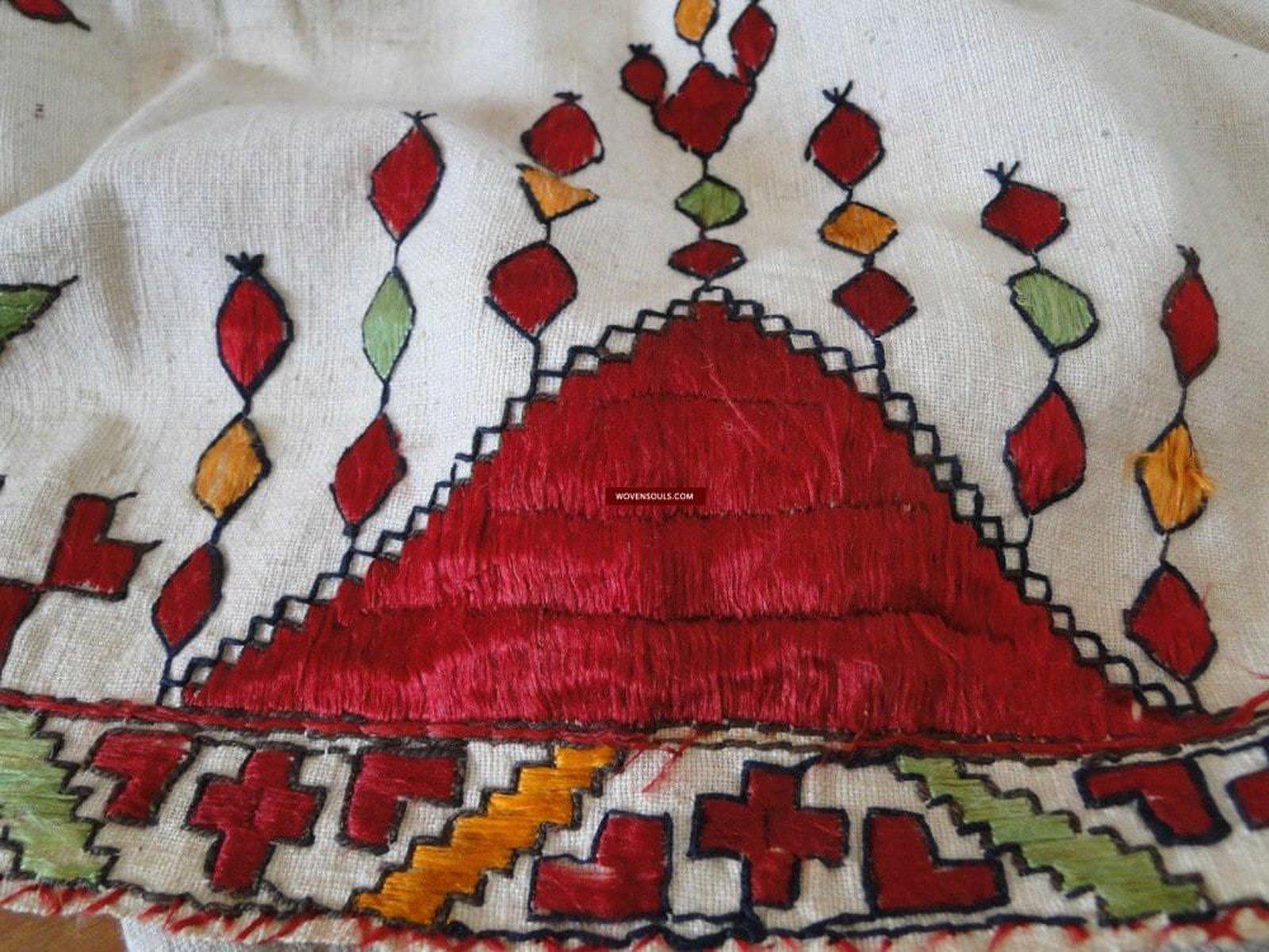 624 Rare Antique Swat Valley Wedding Textile Art Double Sided Embroidery-WOVENSOULS-Antique-Vintage-Textiles-Art-Decor