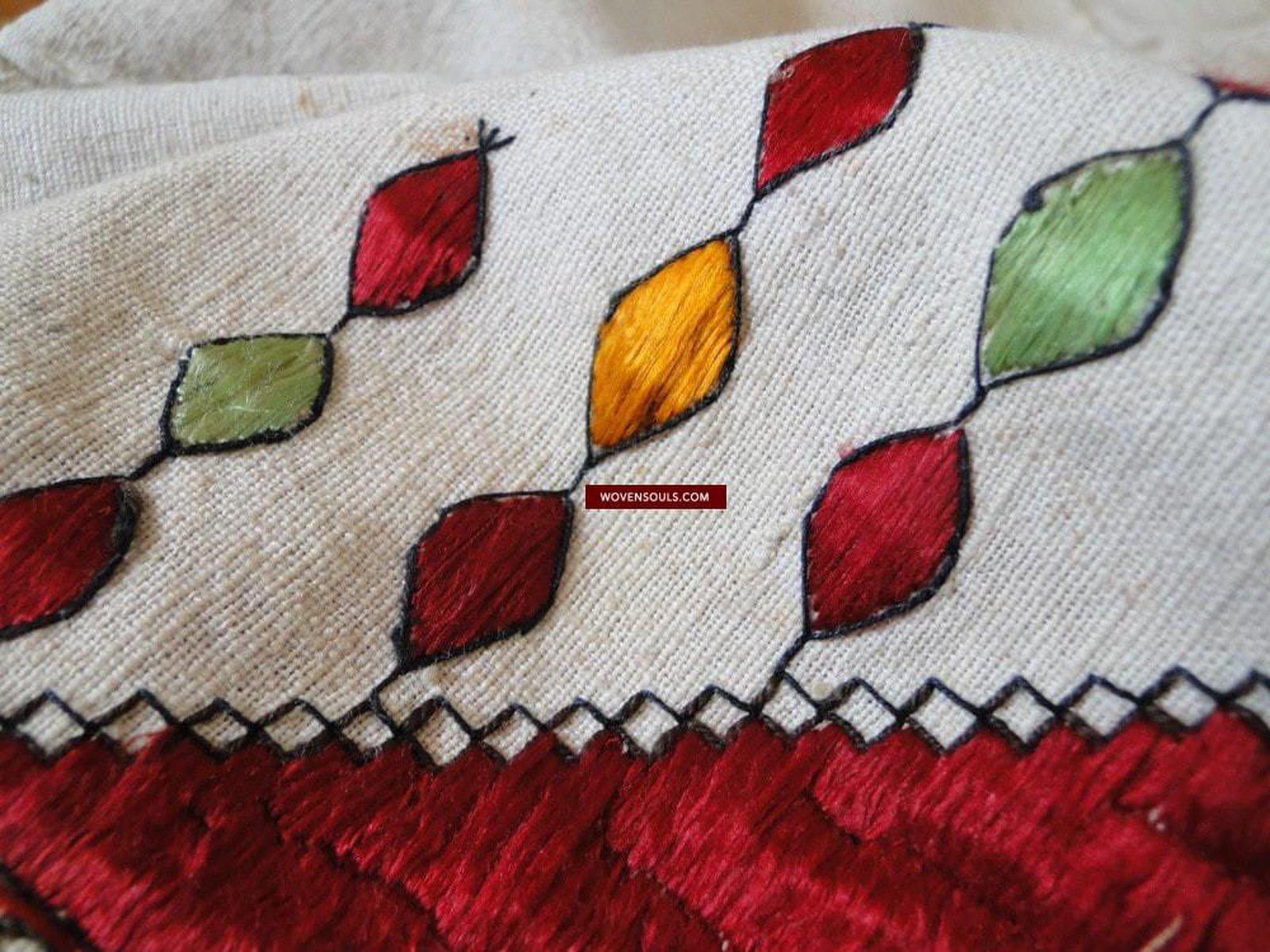 624 Rare Antique Swat Valley Wedding Textile Art Double Sided Embroidery-WOVENSOULS-Antique-Vintage-Textiles-Art-Decor