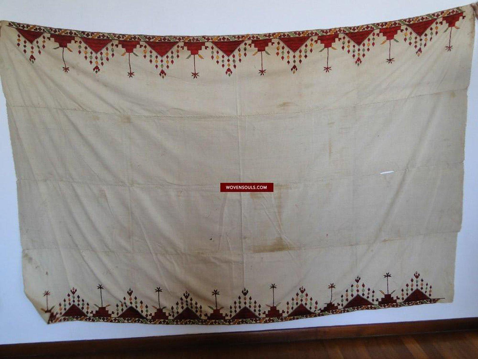 624 Rare Antique Swat Valley Wedding Textile Art Double Sided Embroidery-WOVENSOULS-Antique-Vintage-Textiles-Art-Decor