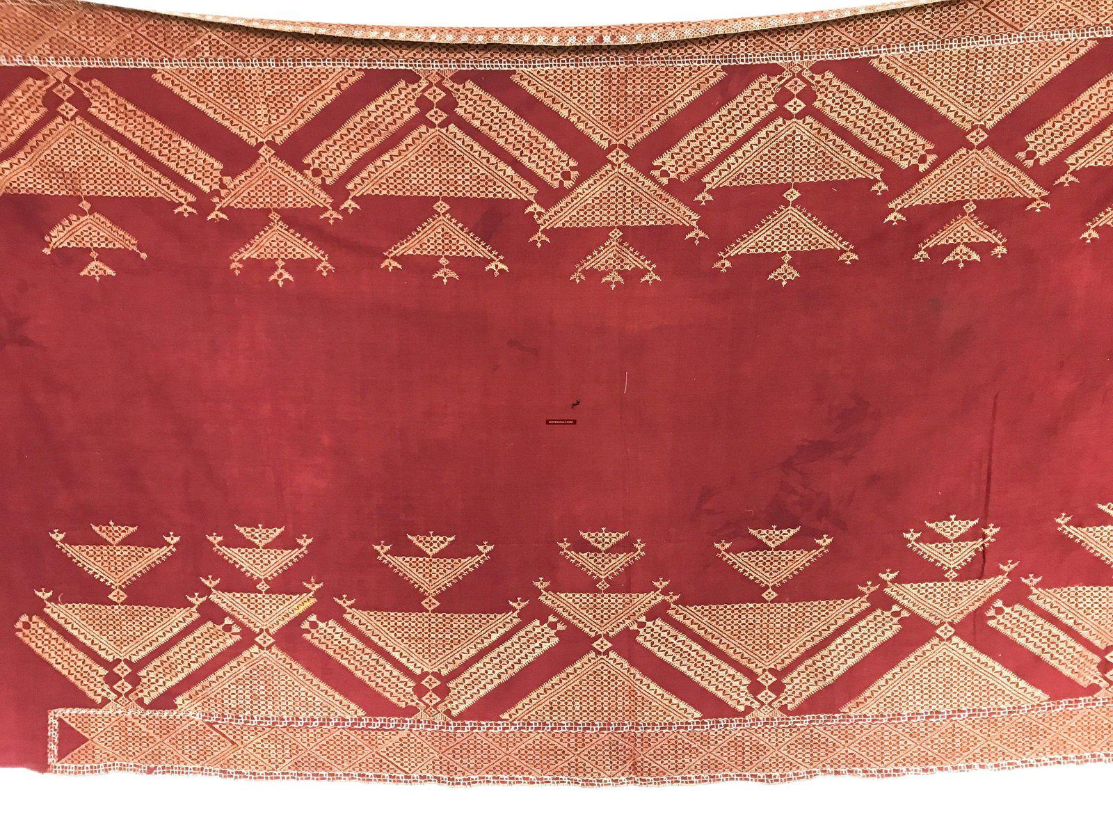 630 SOLD Chope Phulkari Double Sided Palindrome Embroidery Indian Textile Art Punjab-WOVENSOULS-Antique-Vintage-Textiles-Art-Decor