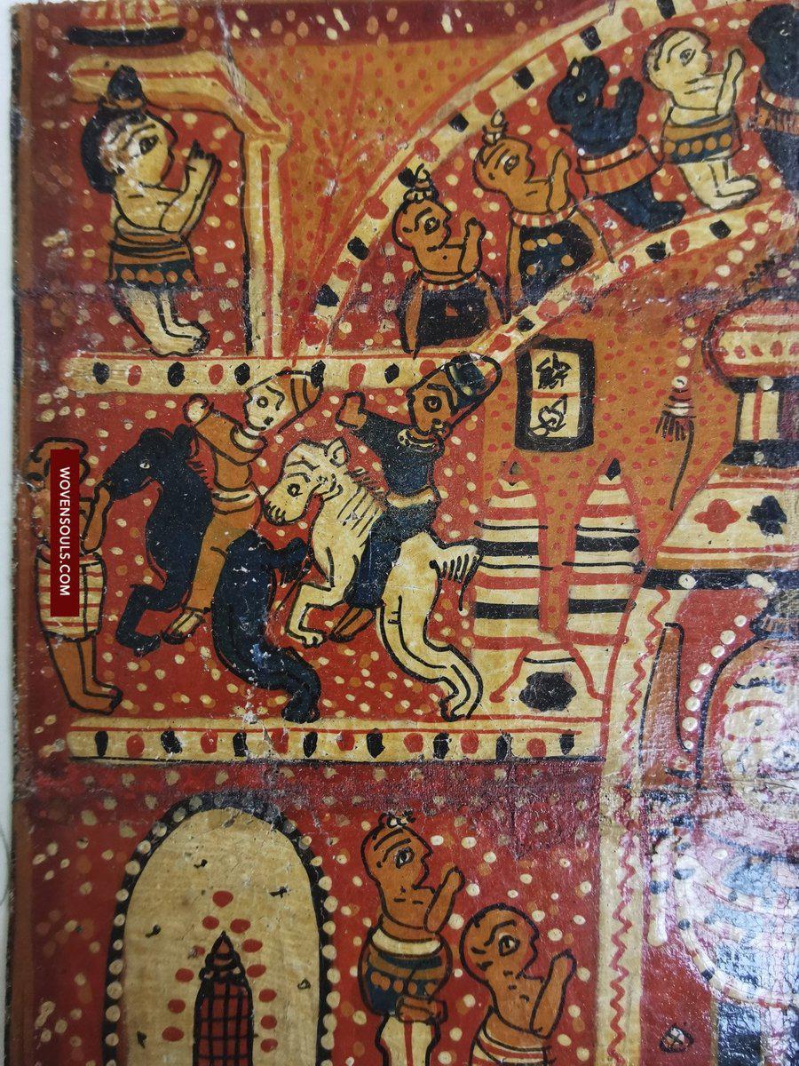 632 Patta Chitra Painting Art From Jagannath Puri-WOVENSOULS-Antique-Vintage-Textiles-Art-Decor