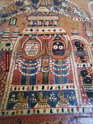 632 Patta Chitra Painting Art From Jagannath Puri-WOVENSOULS-Antique-Vintage-Textiles-Art-Decor