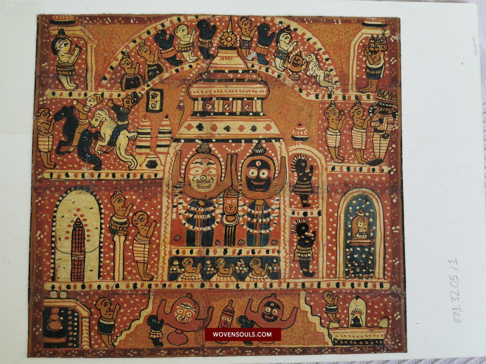 632 Patta Chitra Painting Art From Jagannath Puri-WOVENSOULS-Antique-Vintage-Textiles-Art-Decor