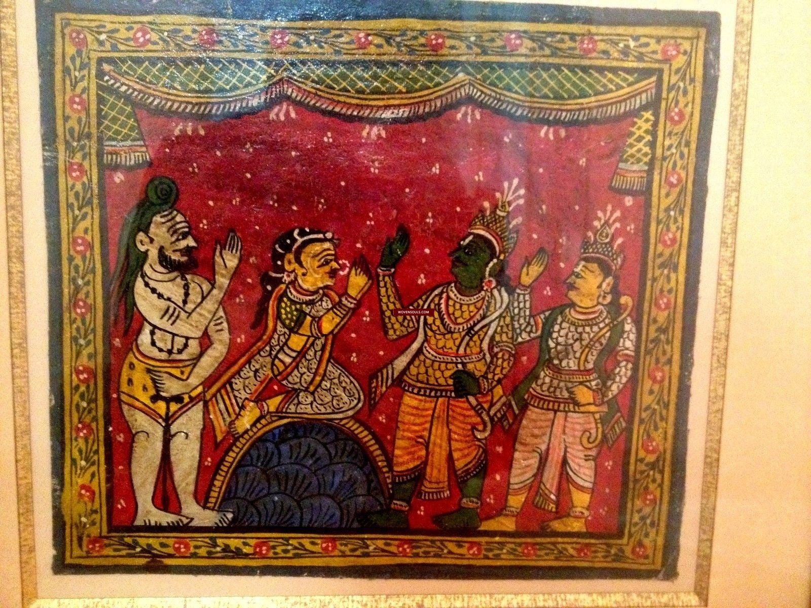 635 Old Patta Chitra Painting Jatripatti Art Jagannath Puri - Rare Subject-WOVENSOULS-Antique-Vintage-Textiles-Art-Decor