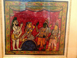 635 Old Patta Chitra Painting Jatripatti Art Jagannath Puri - Rare Subject-WOVENSOULS-Antique-Vintage-Textiles-Art-Decor