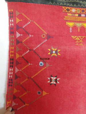 638 Old Rajasthan Tribal Wedding Shawl embroidery Indian Textiles Art-WOVENSOULS-Antique-Vintage-Textiles-Art-Decor