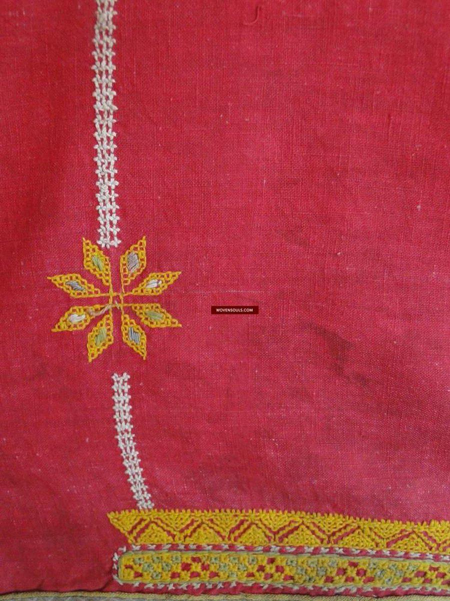 639 Old Rajasthan Tribal Wedding Shawl Double Sided embroidery-WOVENSOULS-Antique-Vintage-Textiles-Art-Decor