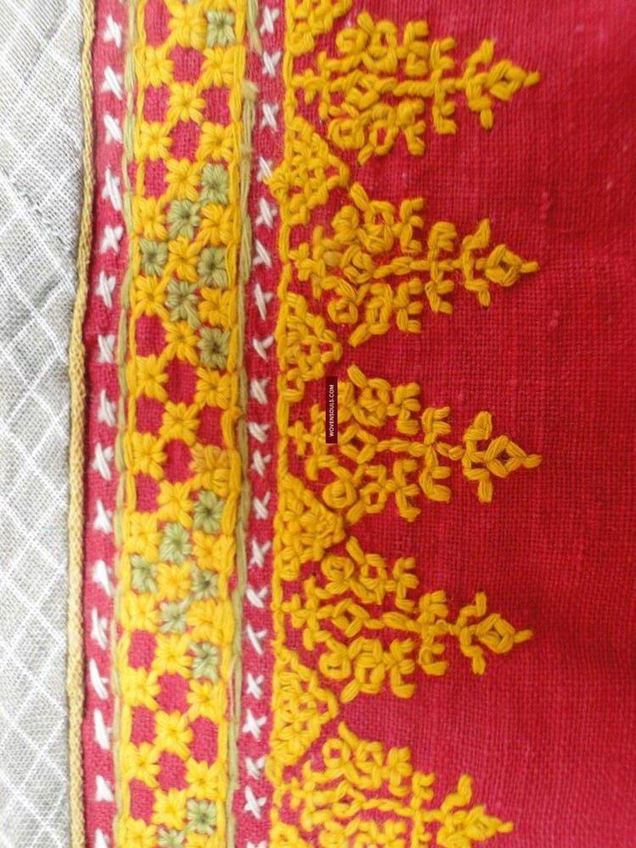 639 Old Rajasthan Tribal Wedding Shawl Double Sided embroidery-WOVENSOULS-Antique-Vintage-Textiles-Art-Decor