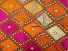 640 Old Wedding Shawl Diamond Bagh Phulkari Indian Textile Punjab-WOVENSOULS-Antique-Vintage-Textiles-Art-Decor