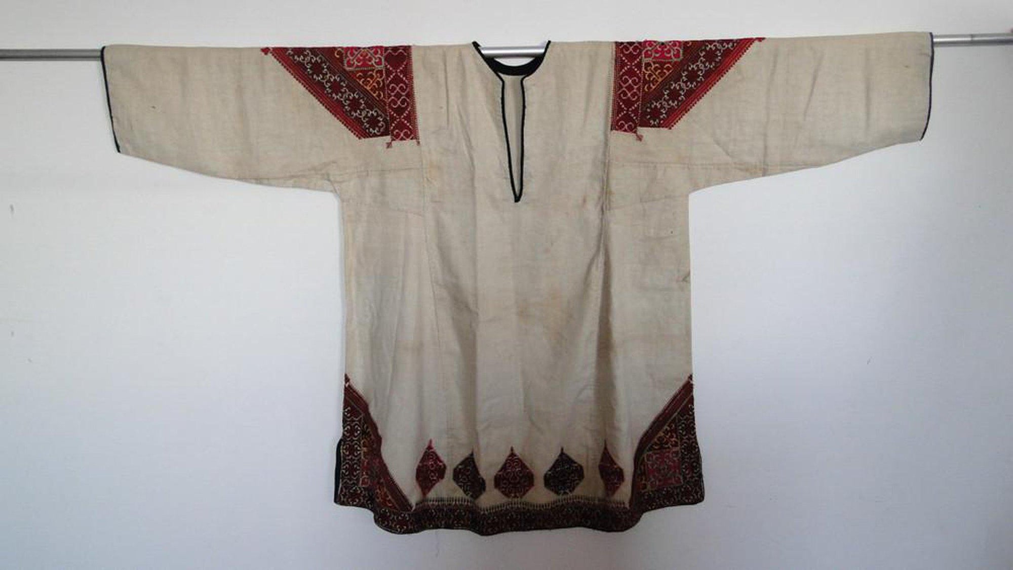 642 Antique Swat Valley Bridal Costume Handmade cotton with embroidery textile art-WOVENSOULS-Antique-Vintage-Textiles-Art-Decor