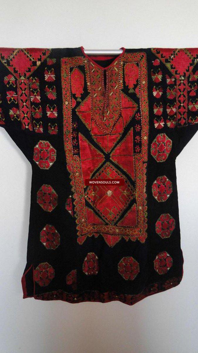 645 Antique Swat Valley Bridal Costume Handmade cotton with embroidery textile art-WOVENSOULS-Antique-Vintage-Textiles-Art-Decor