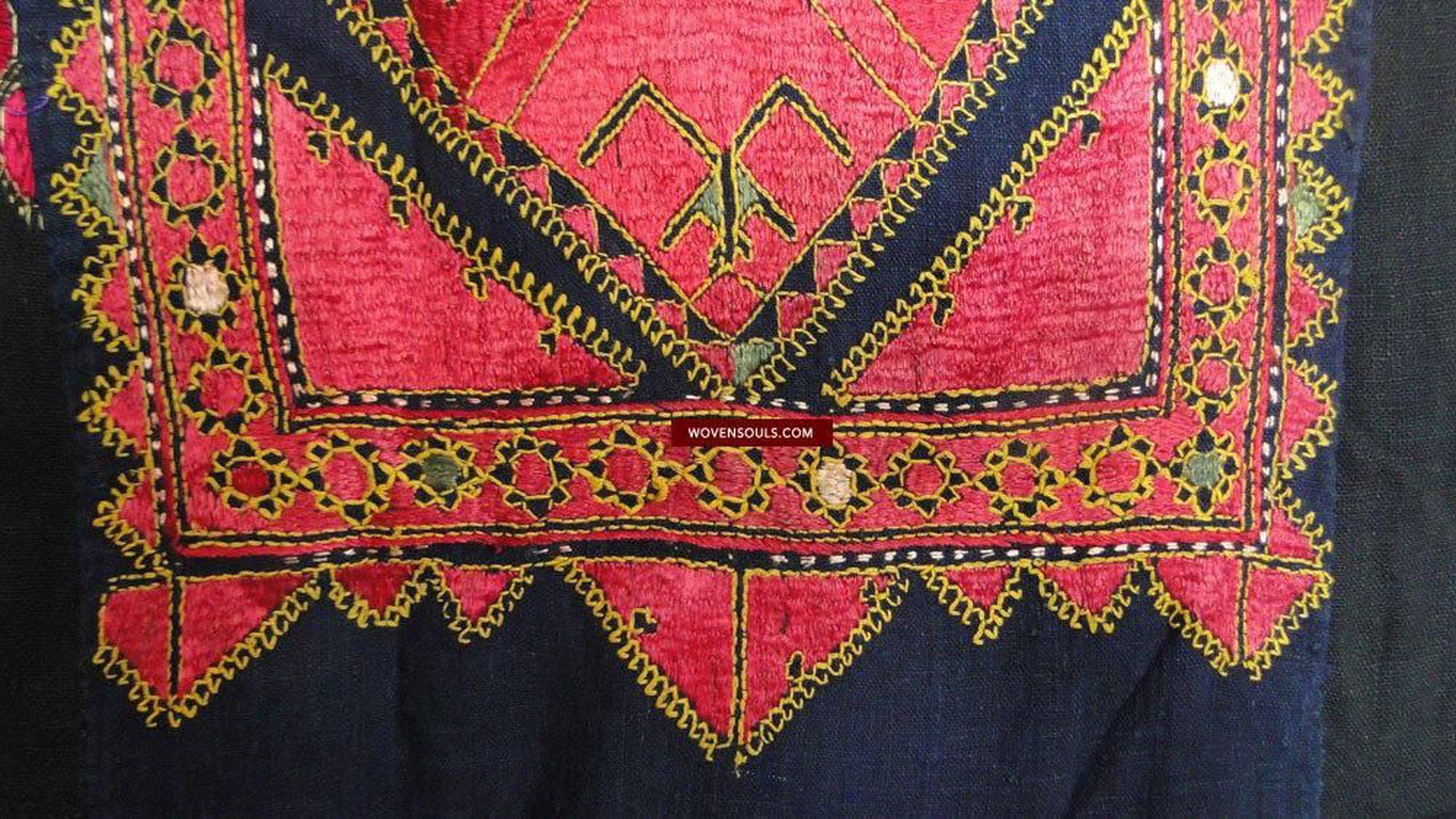 645 Antique Swat Valley Bridal Costume Handmade cotton with embroidery textile art-WOVENSOULS-Antique-Vintage-Textiles-Art-Decor