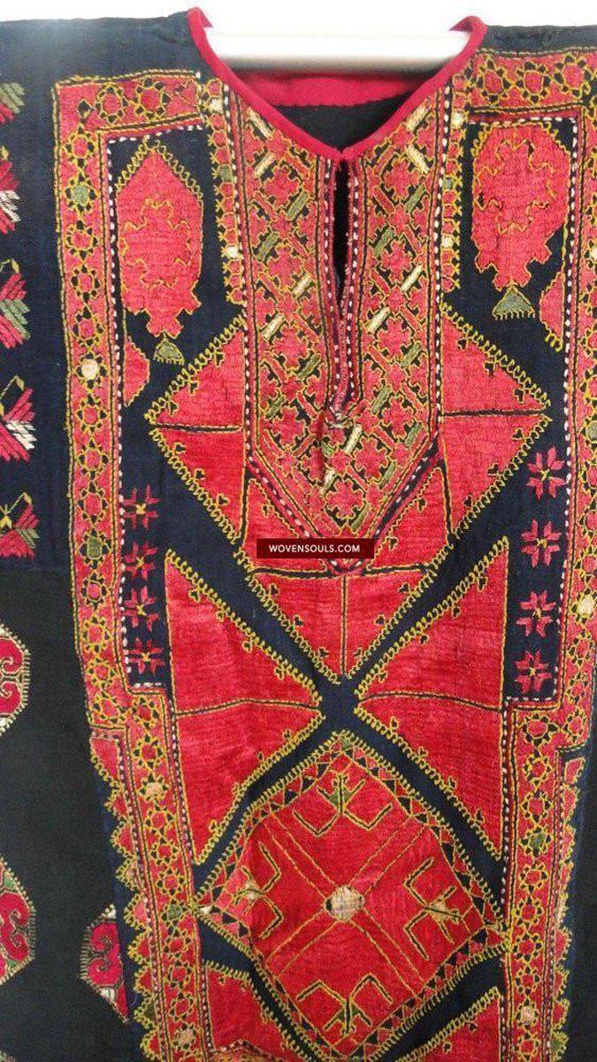 645 Antique Swat Valley Bridal Costume Handmade cotton with embroidery textile art-WOVENSOULS-Antique-Vintage-Textiles-Art-Decor