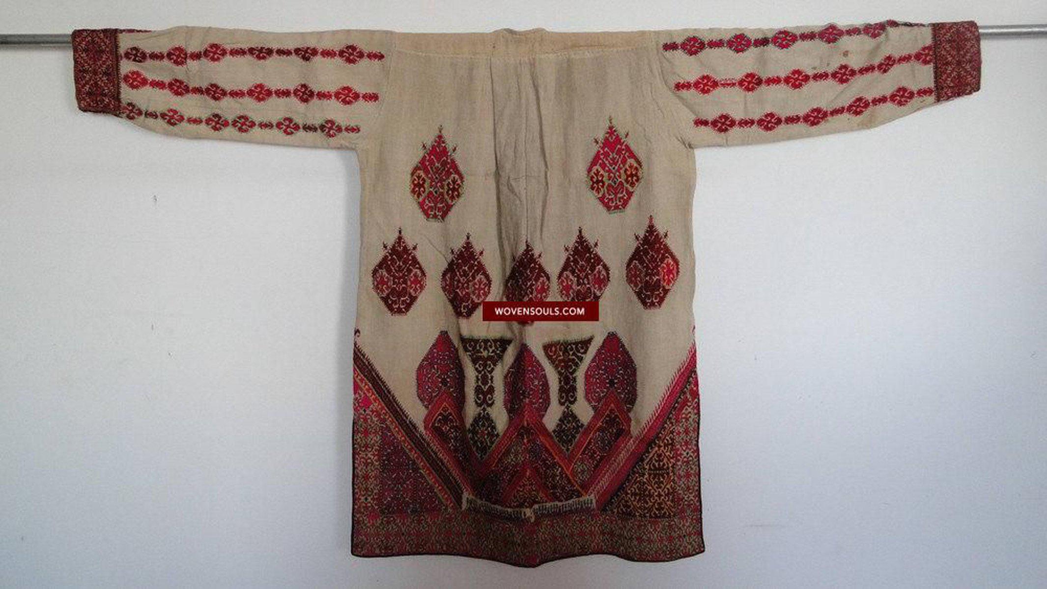 646 Antique Swat Valley Bridal Costume Handmade cotton with embroidery textile art-WOVENSOULS-Antique-Vintage-Textiles-Art-Decor