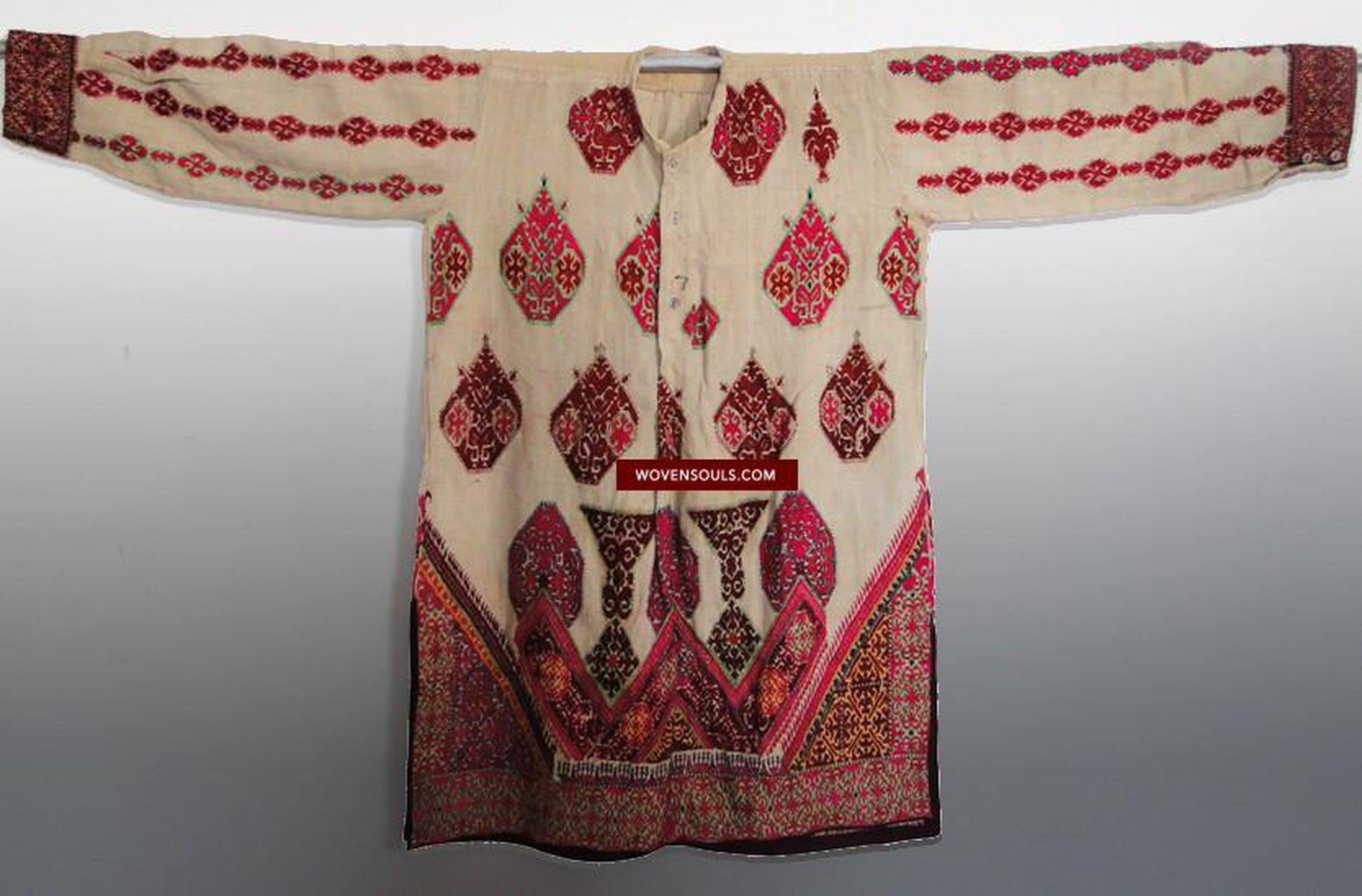 646 Antique Swat Valley Bridal Costume Handmade cotton with embroidery textile art-WOVENSOULS-Antique-Vintage-Textiles-Art-Decor