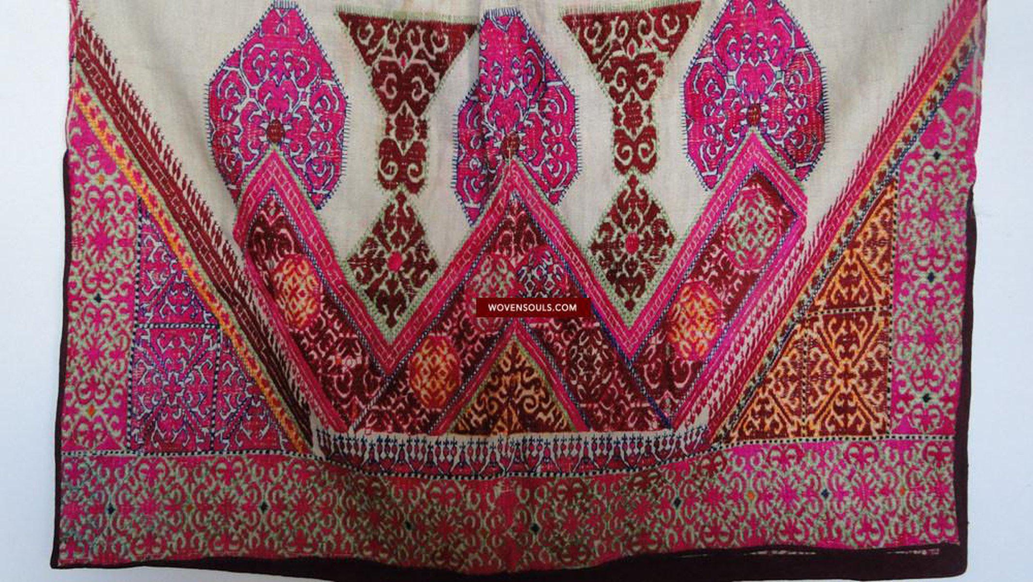 646 Antique Swat Valley Bridal Costume Handmade cotton with embroidery textile art-WOVENSOULS-Antique-Vintage-Textiles-Art-Decor