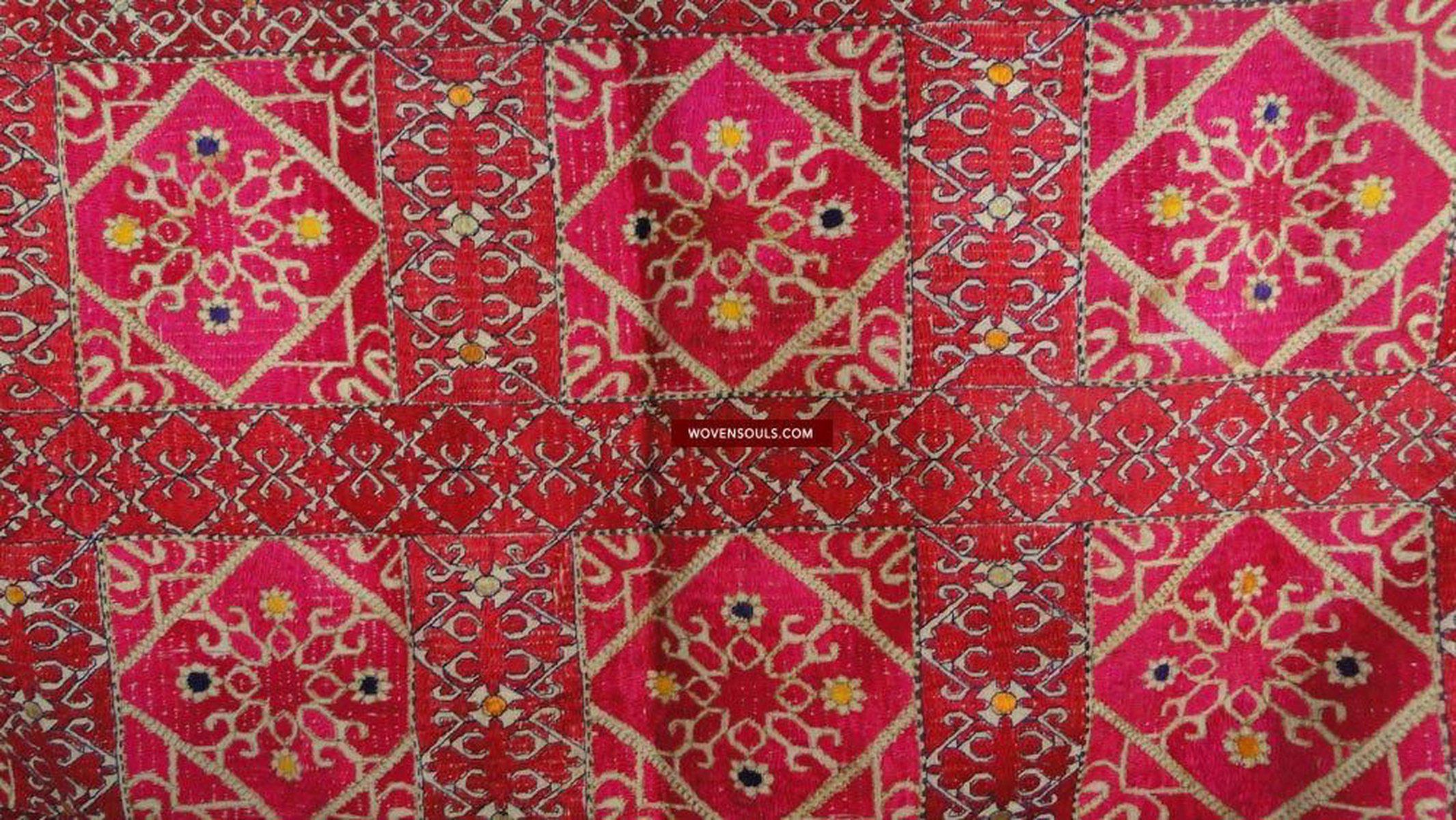 648 Antique Swat Valley Textile - Silk Embroidered Dowry Pillow Case - Museum Quality-WOVENSOULS-Antique-Vintage-Textiles-Art-Decor