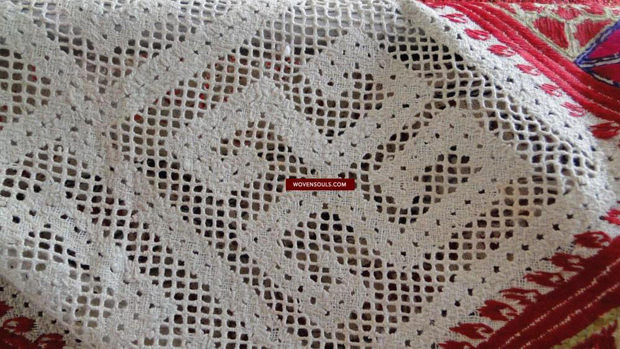 649 Antique Swat Valley Pillow case Textile Art Embroidery & Rare Cutwork - Museum Quality-WOVENSOULS-Antique-Vintage-Textiles-Art-Decor