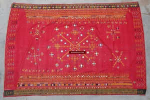 654 Old Wedding Odhana Shawl Rajasthan Indian textile Art - MASTERPIECE-WOVENSOULS-Antique-Vintage-Textiles-Art-Decor