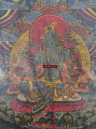 660 Old Buddhist Painting of Green Tara-WOVENSOULS-Antique-Vintage-Textiles-Art-Decor