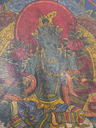 660 Old Buddhist Painting of Green Tara-WOVENSOULS-Antique-Vintage-Textiles-Art-Decor