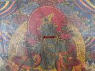 660 Old Buddhist Painting of Green Tara-WOVENSOULS-Antique-Vintage-Textiles-Art-Decor