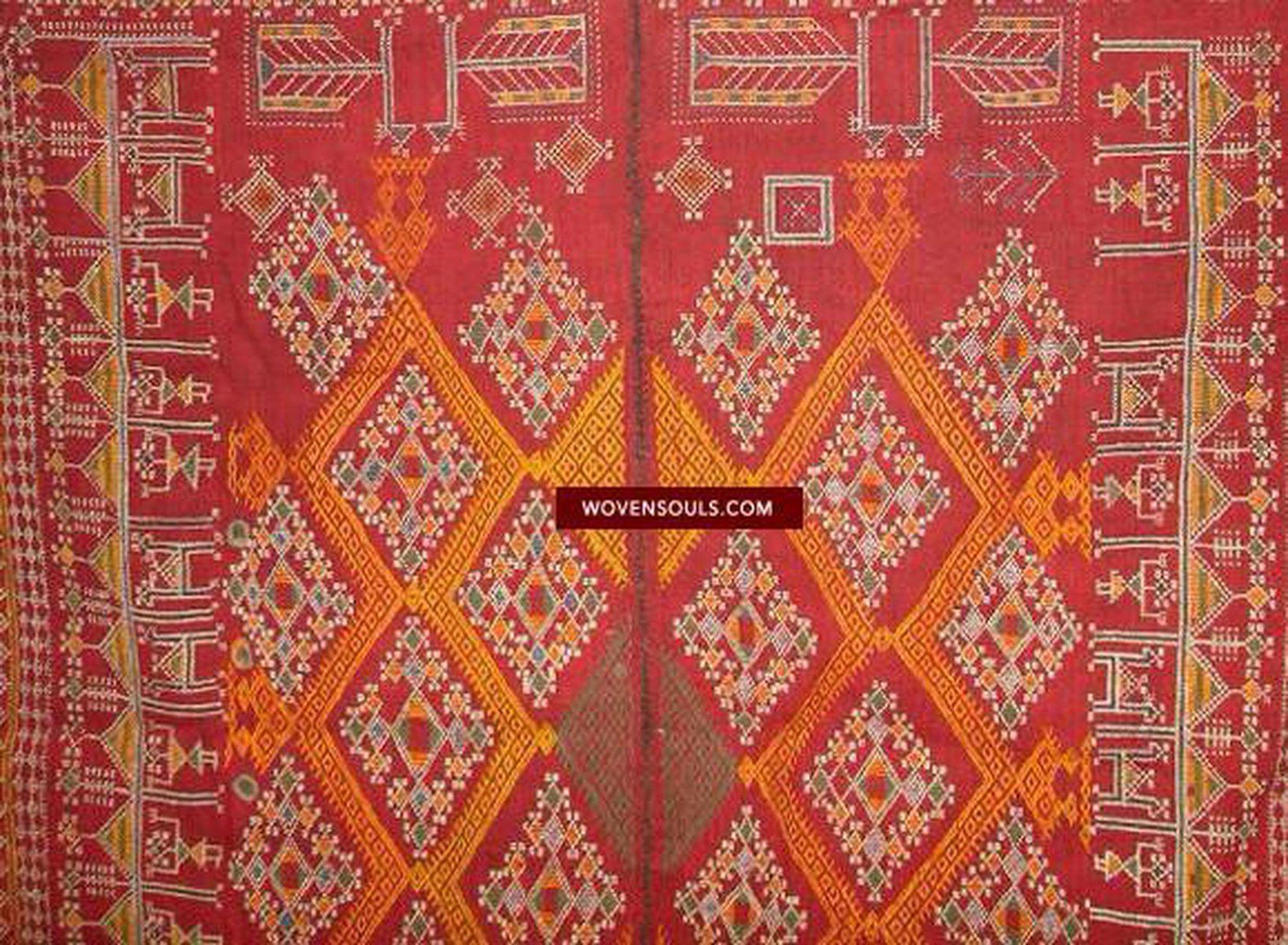 661 Scialle da sposa vintage Shekhawati Bishnoi Rajasthani Odhana-WOVENSOULS-Arredamento artistico-tessile-vintage-antico